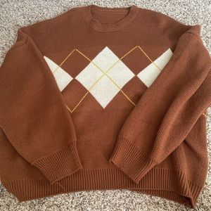 Brown Argyle Sweatshirt